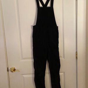 Madewell Black Velvet Skinny Overalls XS
